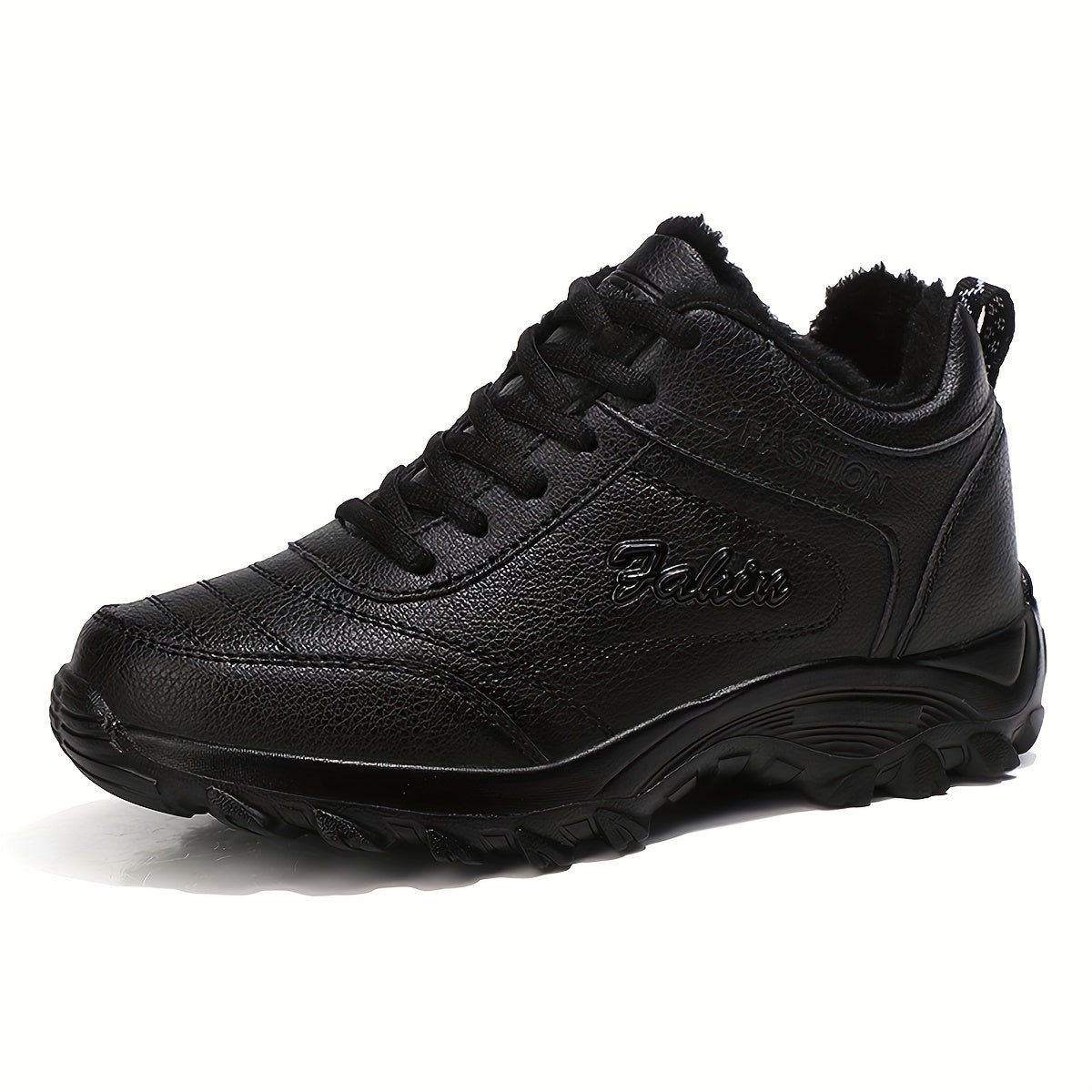 Unisex Winter Running Shoes Faux Fur Lining Thermal Lace-up Outdoor Sports