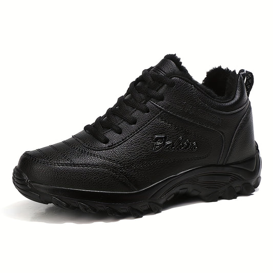 Unisex Winter Running Shoes Faux Fur Lining Thermal Lace-up Outdoor Sports