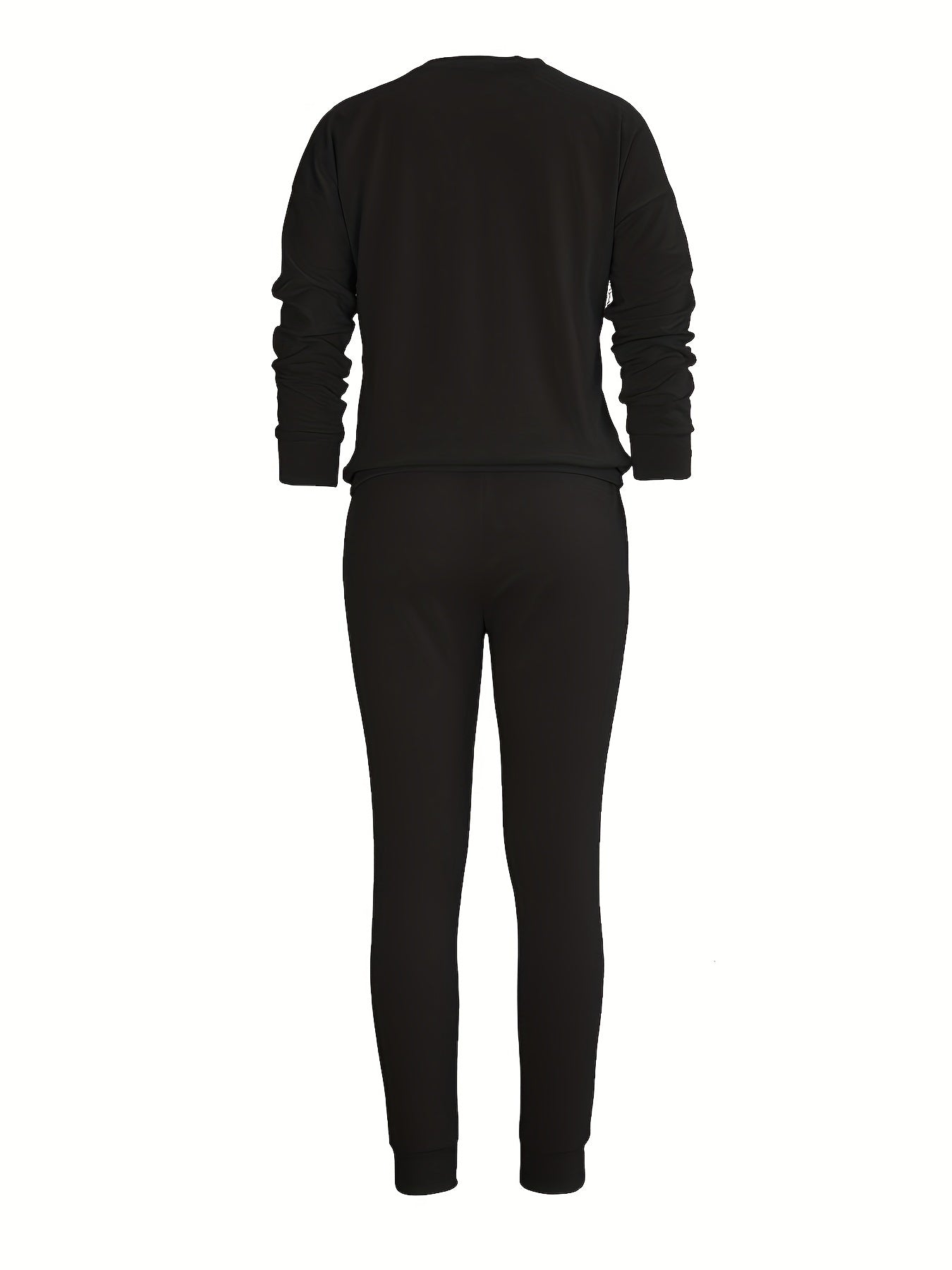 Women's Plain Top & Pants Outfit Two Piece Set