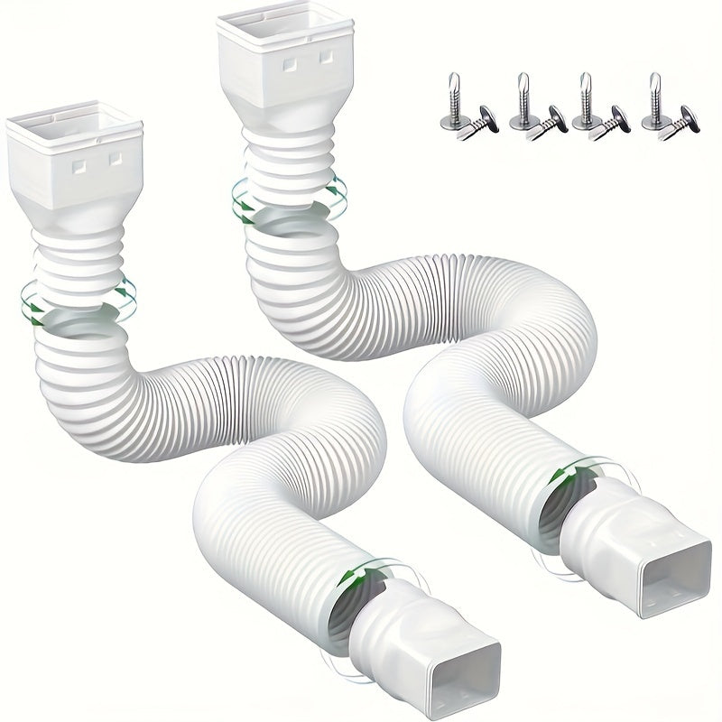 2pcs Flexible Extendable Drain Downspout Extender Down Spout Drain Extensions