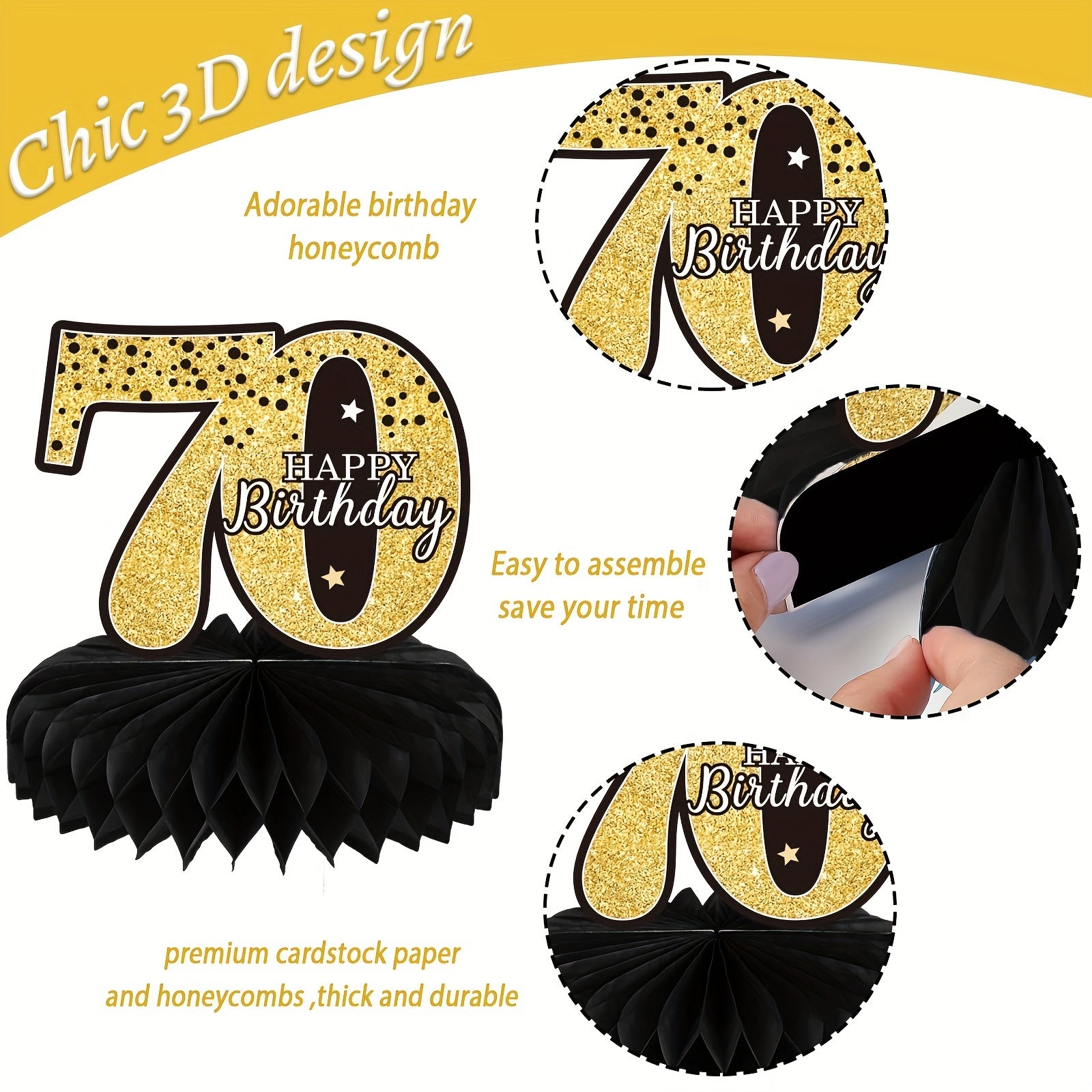 70th Anniversary Table Decorations for Men and Women