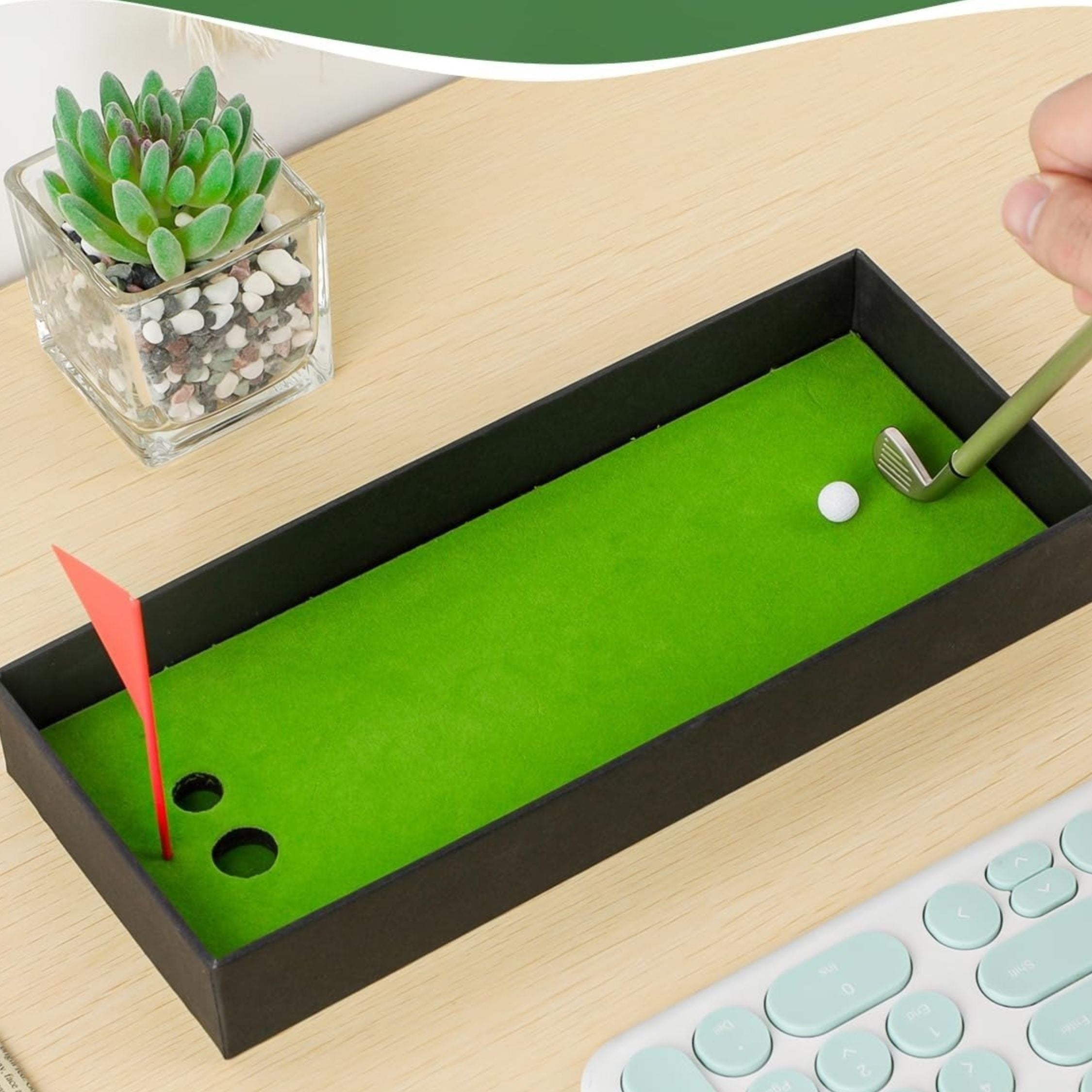 Mini Golf Pen Set with Putting Green & Clubs - Desk Games