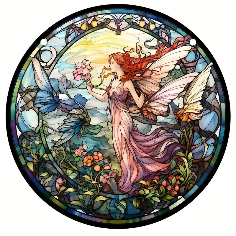 Acrylic Fairy Stained Window Hanging Decoration 3D Pattern Painted Panel