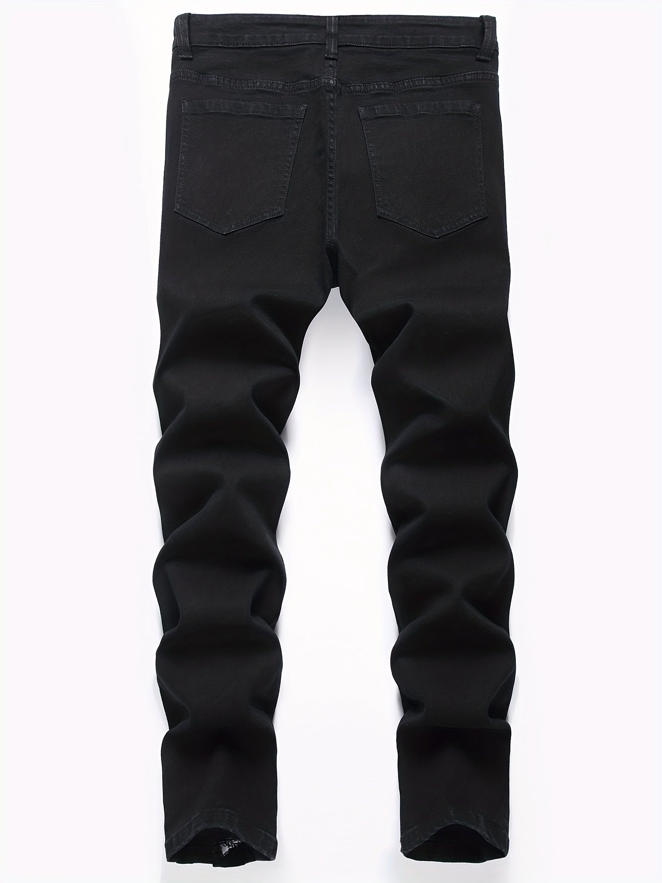 Men's Slim Fit Ripped Denim Jeans Vintage Hip Hop Style Pants