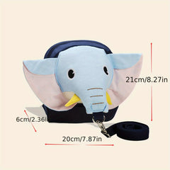 Kids Elephant Backpack with Anti-Loss Wristband Rope for School
