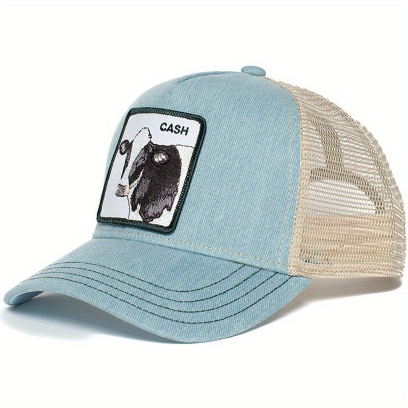 Goat Patch Mesh Trucker Hat Sunshade Baseball Cap Classic Block Dad Hat