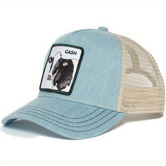 Goat Patch Mesh Trucker Hat Sunshade Baseball Cap Classic Block Dad Hat