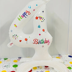 32 inch Crown Printed Standing Number Balloon DIY Aluminum Foil Balloon