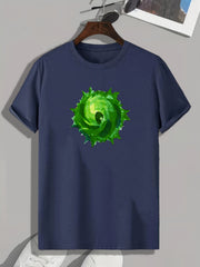Green 3D Pattern Men's Graphic T-shirt Casual Comfy Tees For Summer