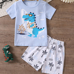 Boys Dinosaur T-shirt & Shorts Set For Summer