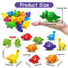 Dinosaur Alphabet Match Game Educational Toy Preschool Learning Montessori
