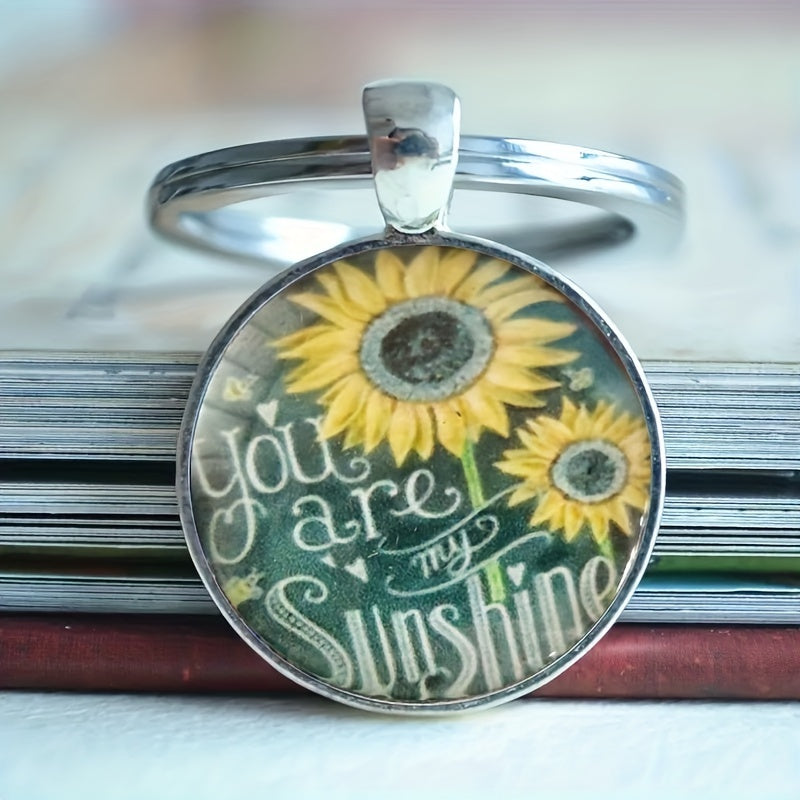 Vintage Sunflower Keychain for Boys - Stylish Bag Accessory