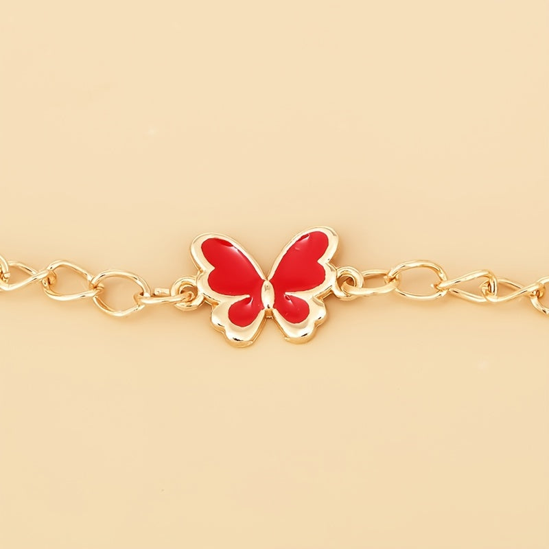 Butterfly Pendant Chain Bracelet Adjustable Minimalist Jewelry for Women