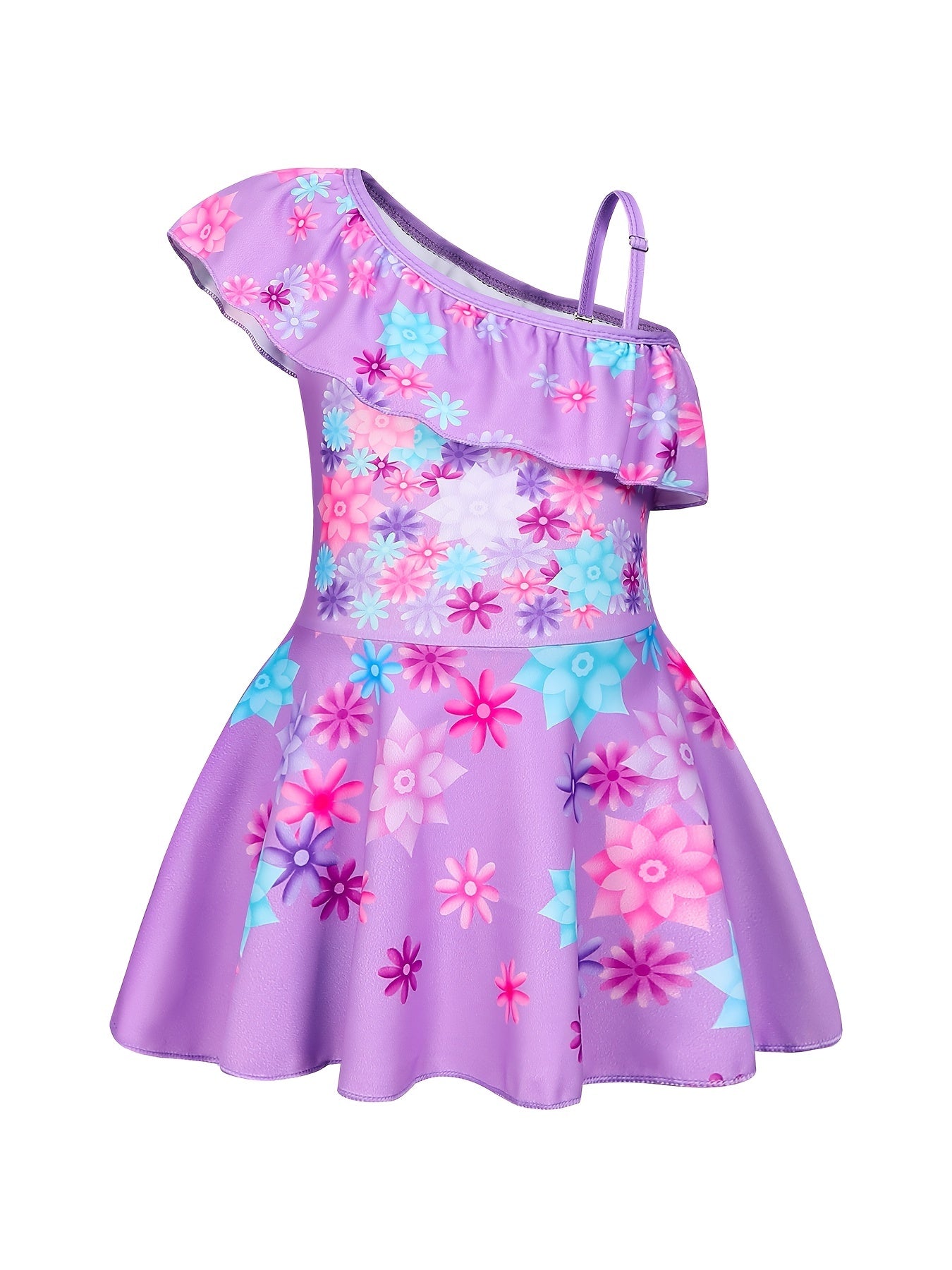 Toddler Girls Flowers One Piece Swimsuit Costumes