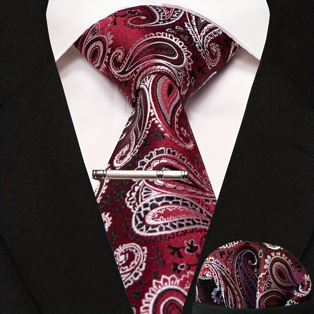 Paisley Tie And Pocket Square Set For Men