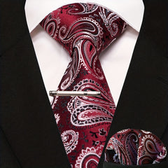 Paisley Tie And Pocket Square Set For Men