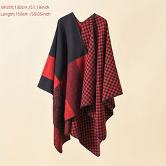 Plaid Block Scarf Warm Shawl Wrap Head Wrap Casual Gift For Mother