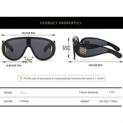 Y2K One-piece Sunglasses Candy Block UV400 Sun Shades