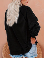 Skull Print Crew Neck Sweatshirt for Women