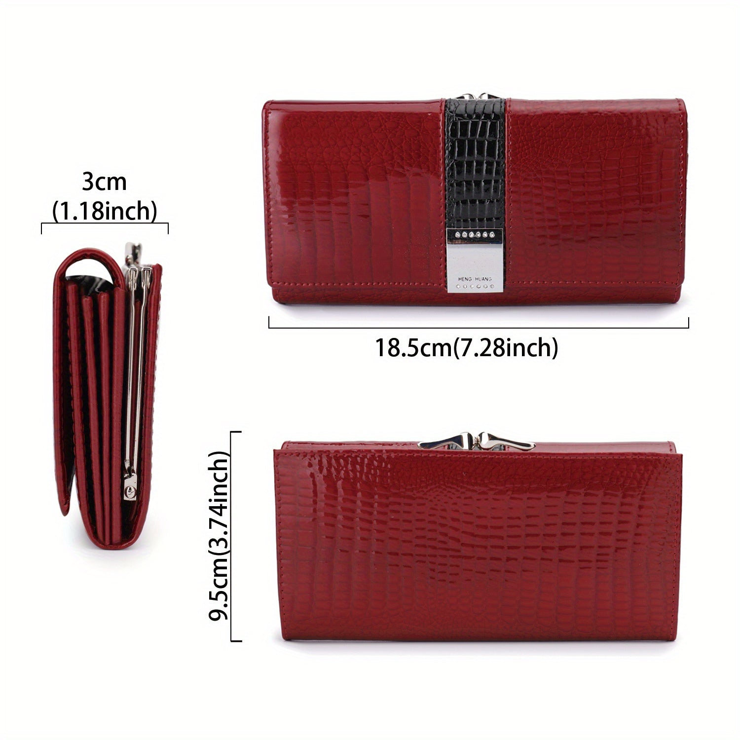 Women's Patent Leather Coin Purse with Card Slots