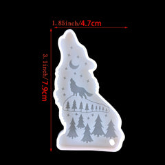 Wolf Keychain Epoxy Resin Mold Silicone Mold With Hole DIY