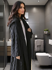 Cozy Hooded Night Robe with Belt, Women's Sleepwear