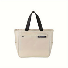 Insulated Lunch Bag Square Shape Polyester Thick Aluminum Foil Lined