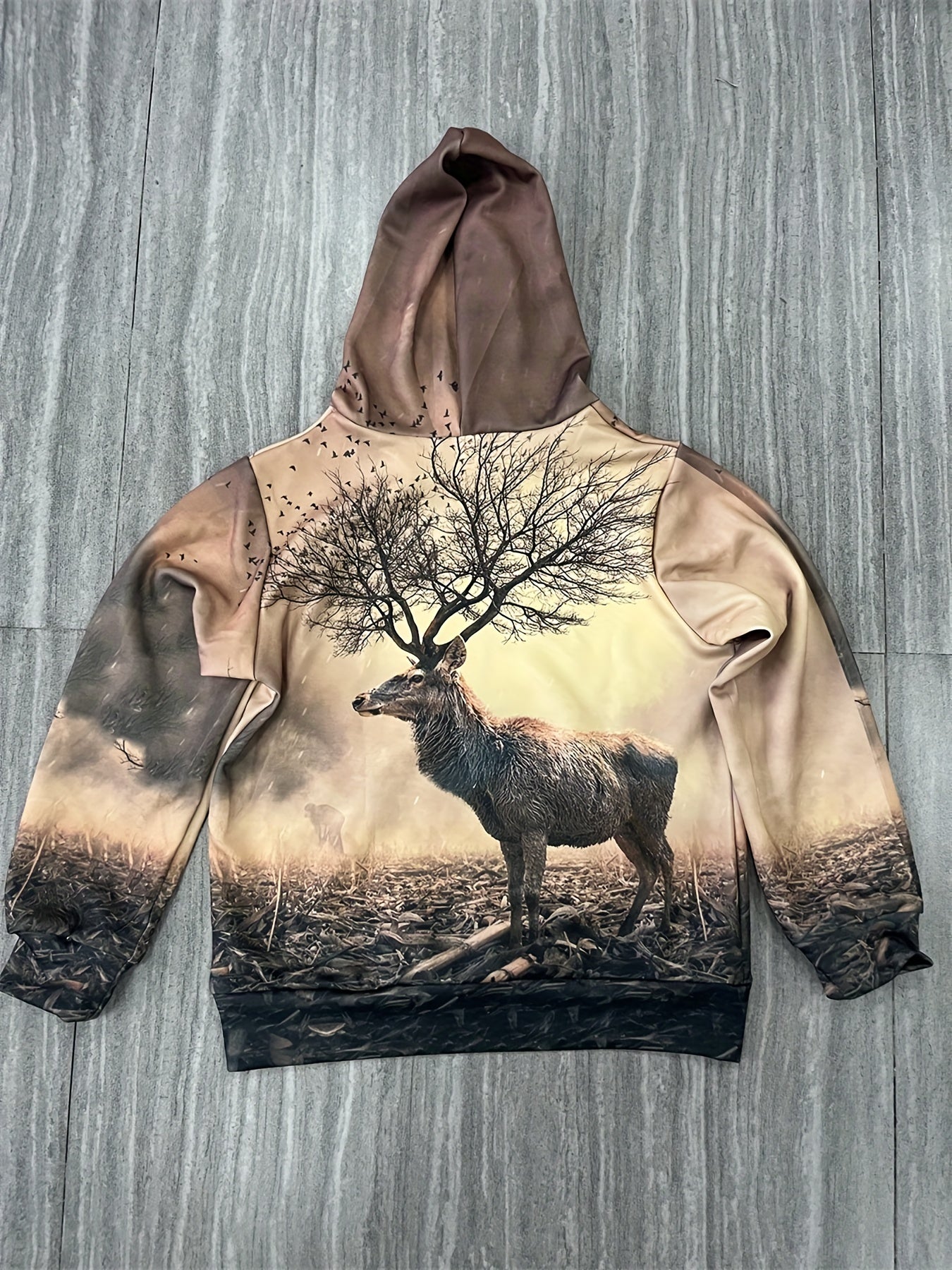 Boy's Deer Graphic Hoodie Casual 3D Print Hooded Sweatshirt