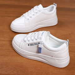 Women's Letter Pattern Lace up Skate Shoes Soft Sole Walking Shoes