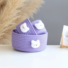 Purple Cotton Rope Animal Storage Basket