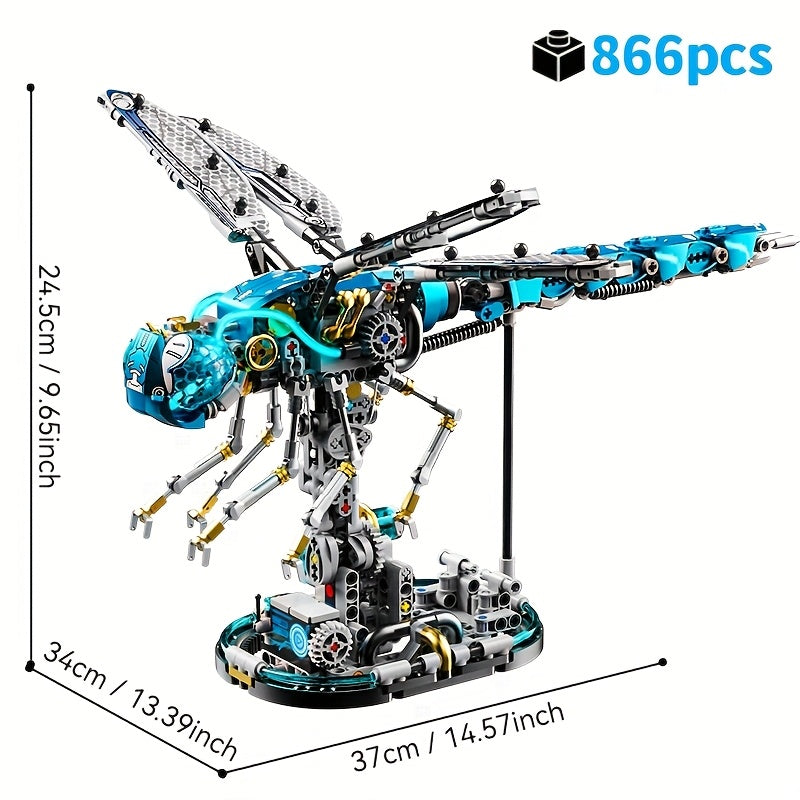 Mechanical Dragonfly Building Blocks with Light Insect Model Toy