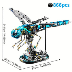 Mechanical Dragonfly Building Blocks with Light Insect Model Toy