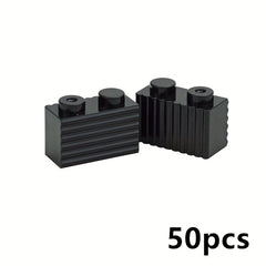 50pcs 1x2 Textured City Fence Blocks for Wall Decoration