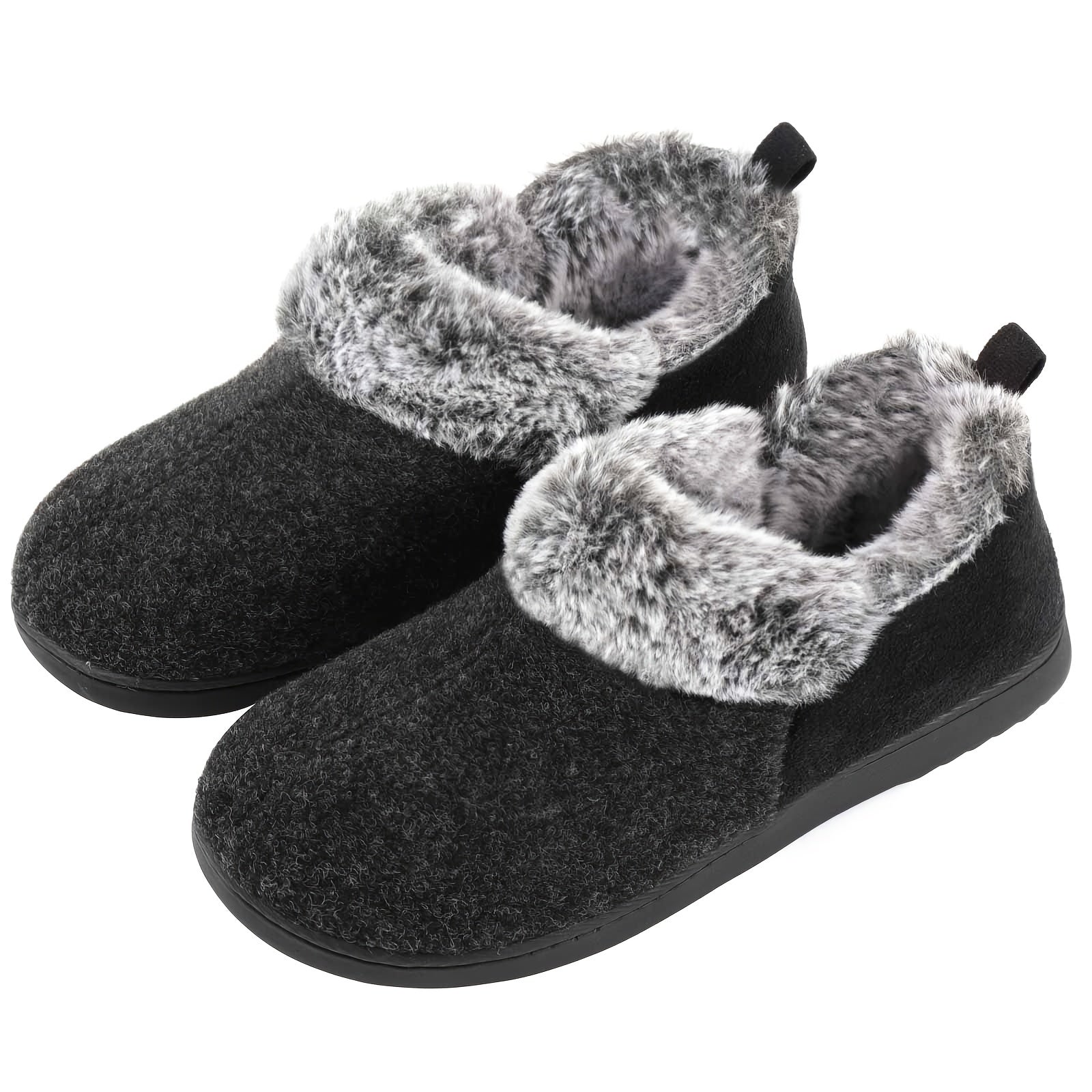 Women's Fuzzy Fleece Memory Foam Slip on Shoes