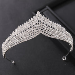 Silver Crystal Tiara Crown Headband for Women Girls