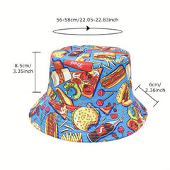 American Cola Hamburger French Fries Hot Dog Fisherman Hat Sunshade