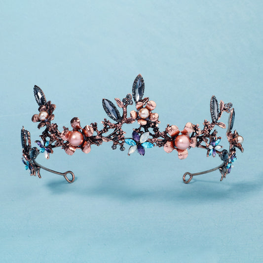 Vintage Alloy Baroque Golden Crown Hairband Headband Party Favor Decorations