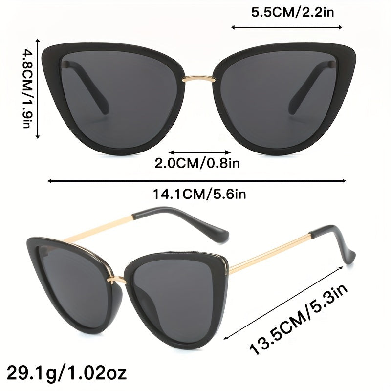 Y2K Cat Eye Sunglasses - Candy Metal Glasses UV400