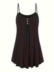 Solid V Neck Cami Top Women's Plus Casual Cami Top