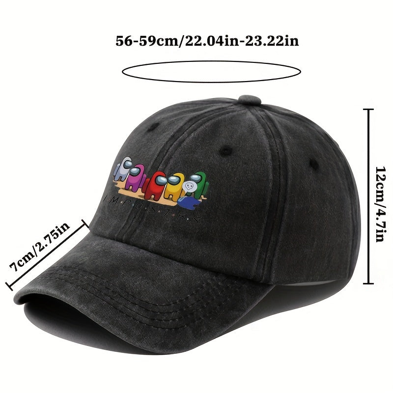 Cartoon Print Baseball Cap Outdoor Sun Hat For Men And Women