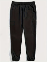 Men's Classic Cargo Pants Drawstring Joggers for Autumn Summer