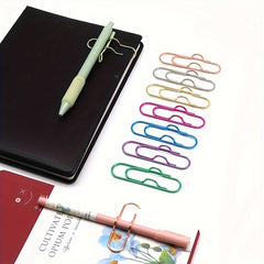 10pcs Metal Pen Clip Multifunctional Golden Pen Clip Office Stationery Tool