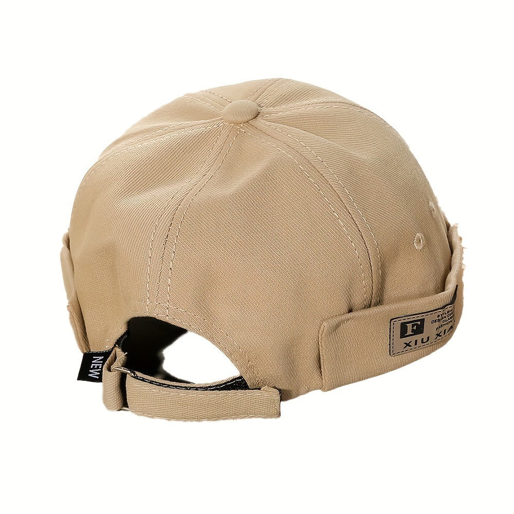 Beige Cotton Sunshade Skullies & Beanies Hat Alphabets Men Women