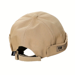 Beige Cotton Sunshade Skullies & Beanies Hat Alphabets Men Women