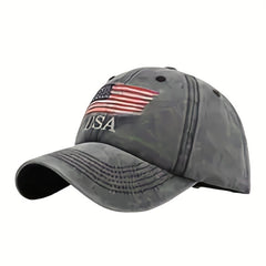 Flag Embroidery Baseball Cap Vintage Distressed Dad Hat Independence