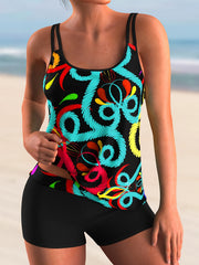 Striped Tankini Set Women's Two Piece Swimsuit