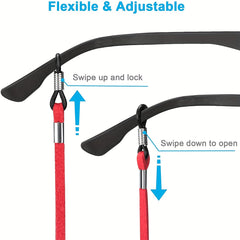 5pcs Leather Eyeglass Straps Anti Slip Retainers
