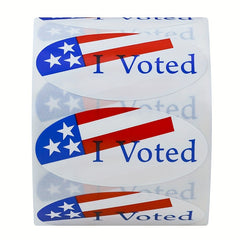 500pcs Oval American Flag I Voted Voting Election Stickers