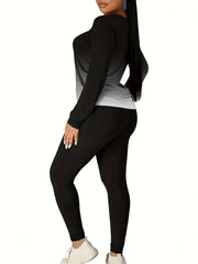 Women's Plus Ombre & Cross Print Tee & Pants 2 Piece Set