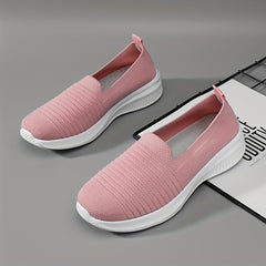 Women's Lightweight Slip On Outdoor Shoes Breathable Flying Woven Sneakers